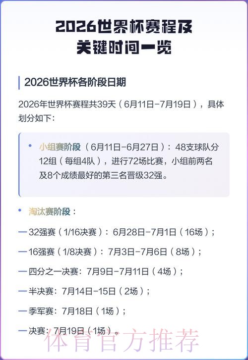 2026世界杯完整赛程详细安排完整安排怎么查